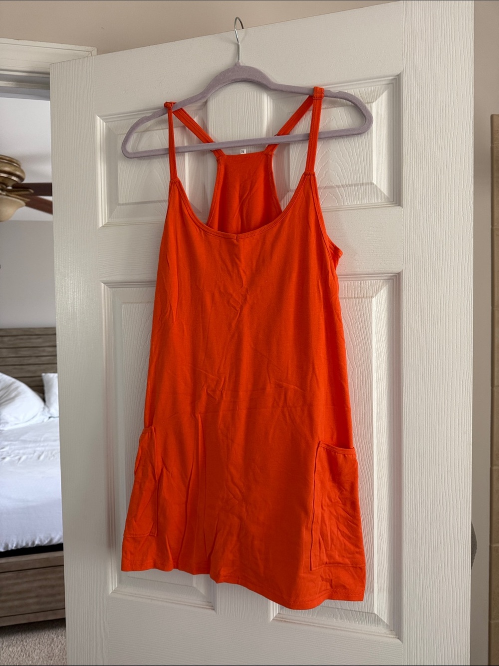 Bright Orange Casual/Athletic Tank Dress